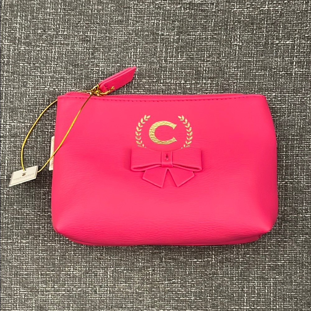 NWT Simply Southern Initial “C” Pink Cosmetic Bag